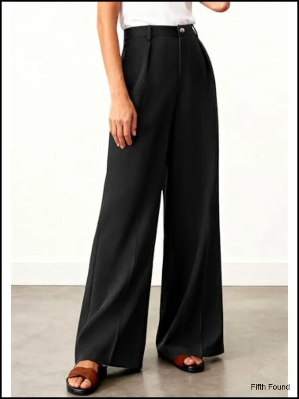 Wide Leg Palazzo Pants, High Waisted with Pockets, Casual Work Trousers